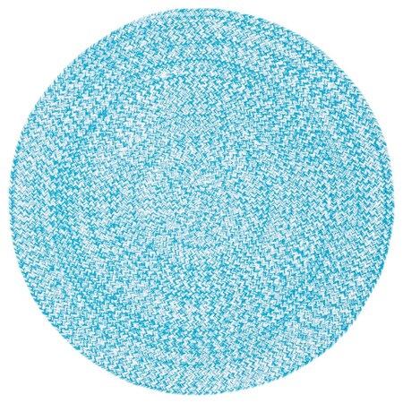 Safavieh 5 x 5 ft. Braided Contemporary Round Rug; Blue & Ivory BRD351L-5R